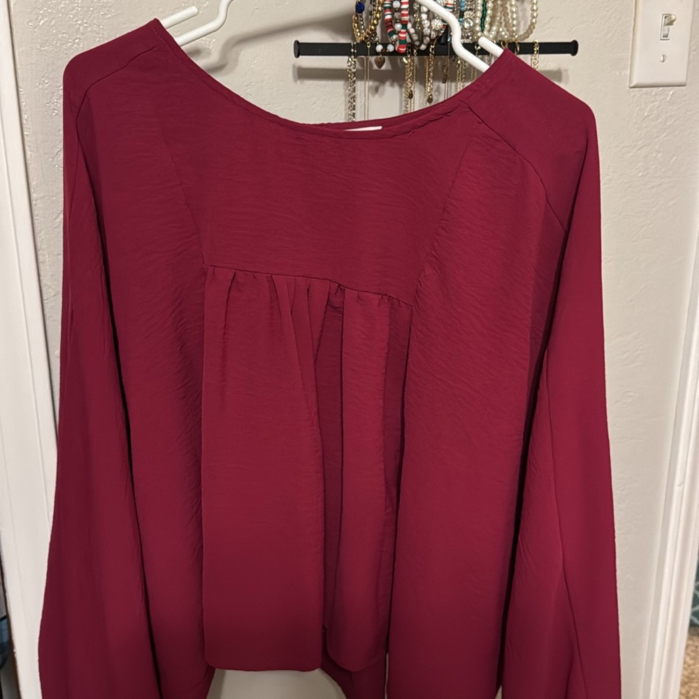 Elegant Burgundy Women's Top